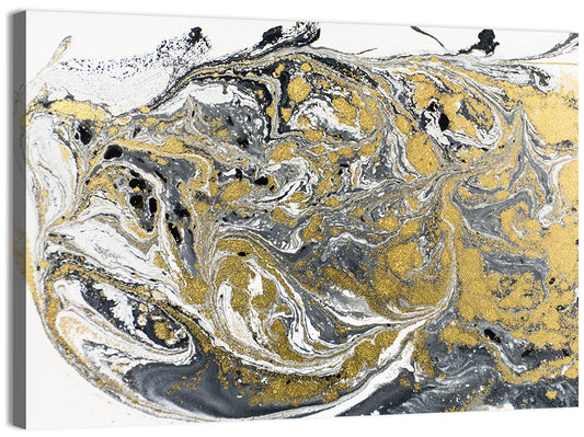 Golden Liquid Abstract Wall Art