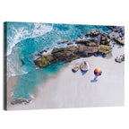 Aerial Beach with Rainbow Umbrella Wall Art