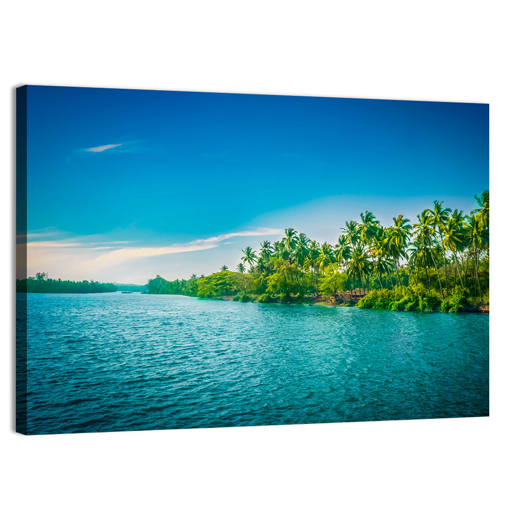 Tropical River in India Wall Art, canvas print, landscape