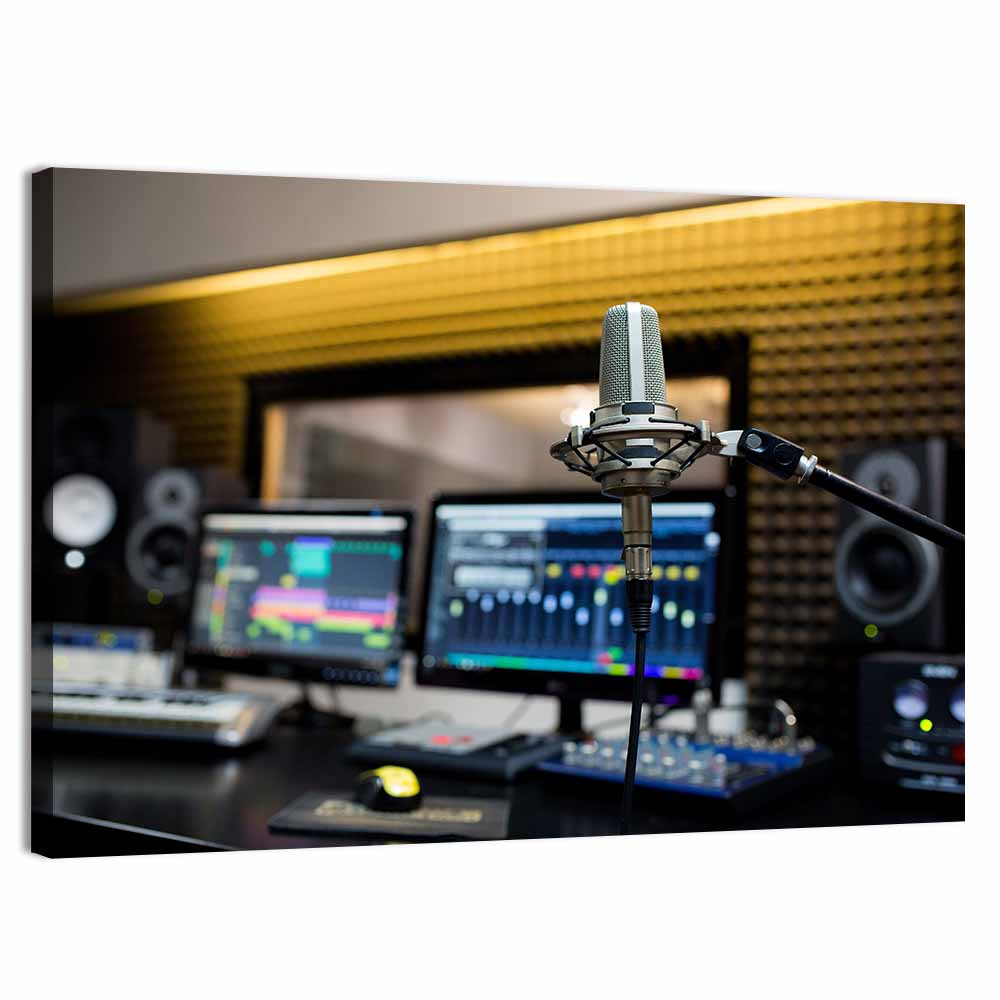 Studio Microphone Close-up Wall Art