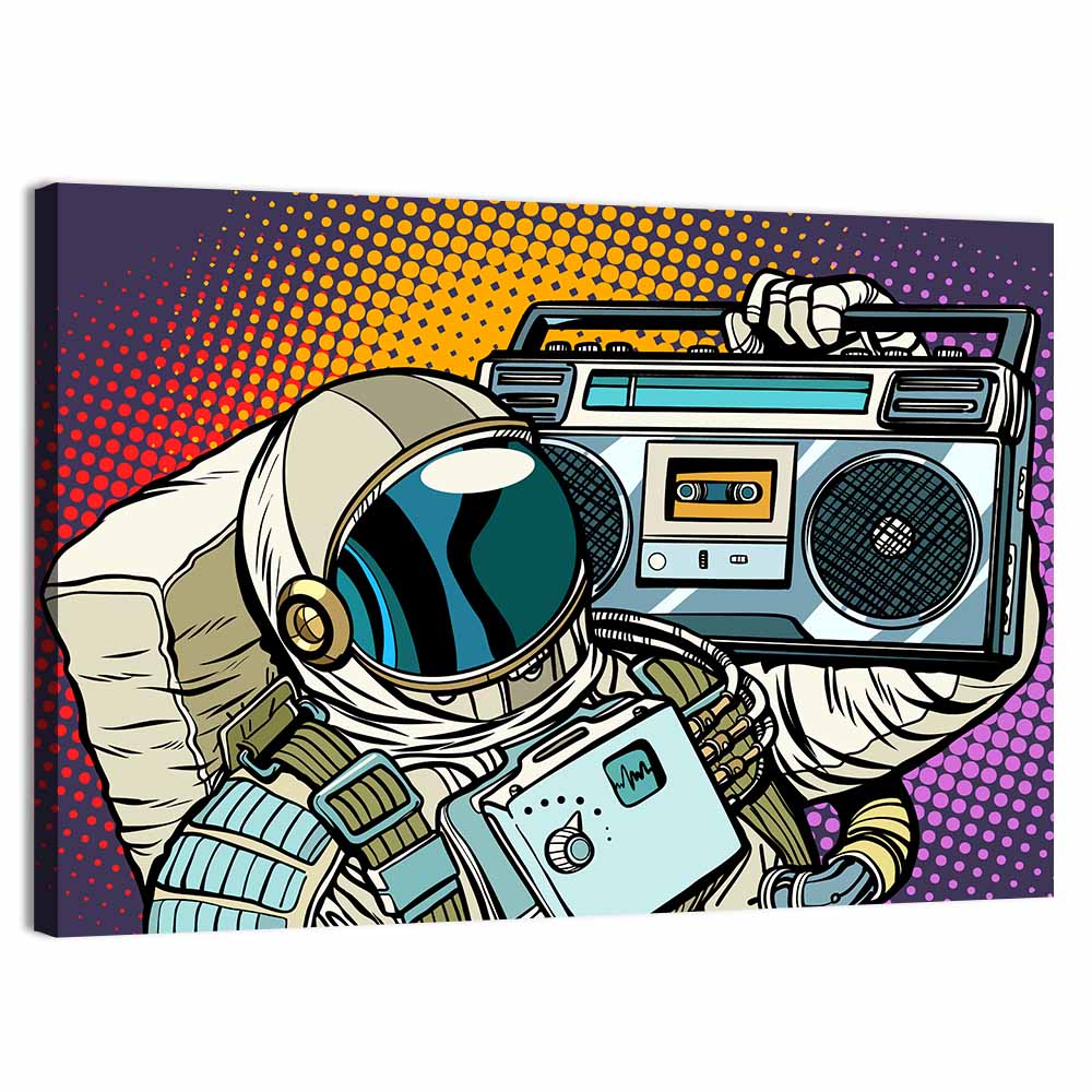 Astronaut with Boombox Wall Art