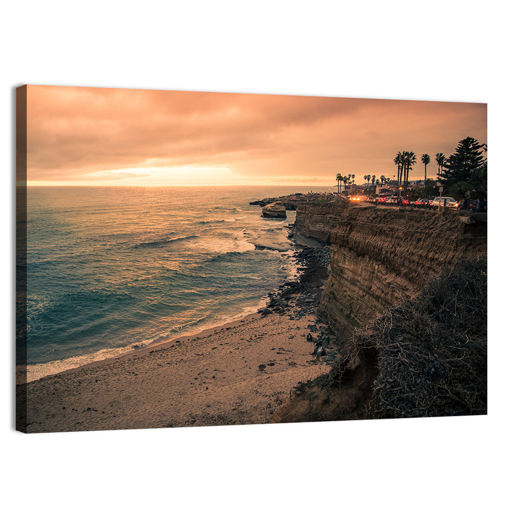 Point Loma Cliffs Wall Art, canvas print, landscape