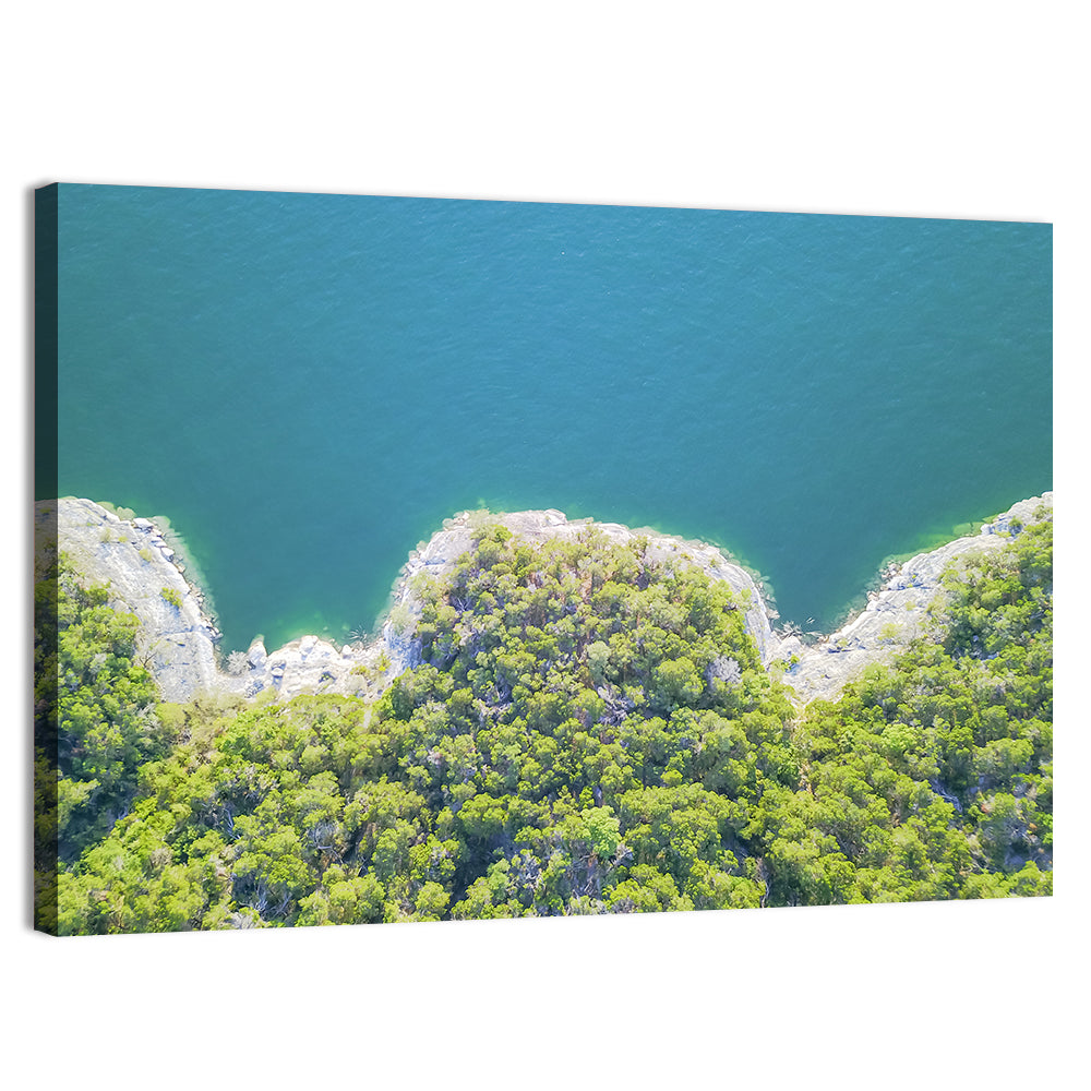 Lake Travis Shoreline Aerial Wall Art, canvas print, landscape