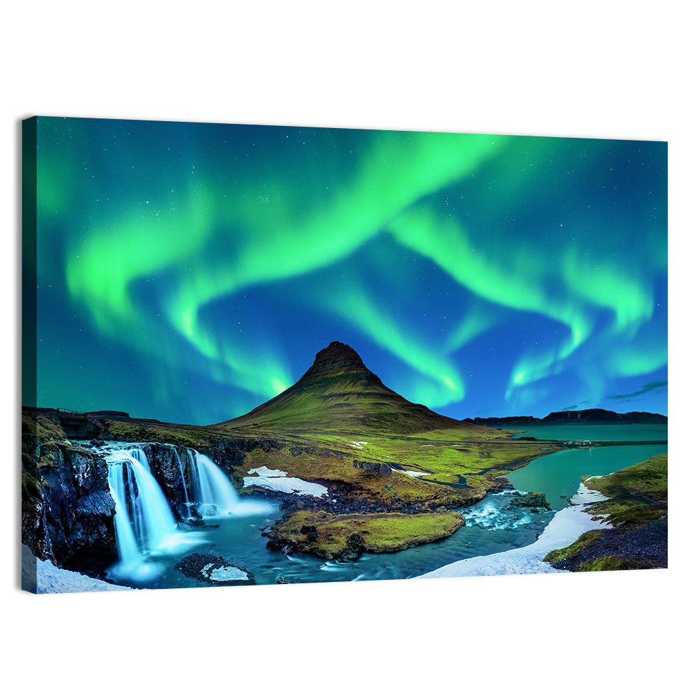 Kirkjufell Northern Lights Wall Art, canvas print, landscape