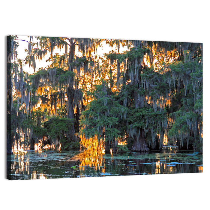 Lake Martin Cypress Reflection Wall Art as a canvas print