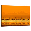 Flamingo Line at Golden Hour Wall Art
