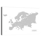 Gray Europe Outline Map Wall Art