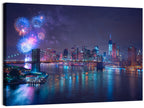 Fireworks Over Brooklyn Bridge Wall Art