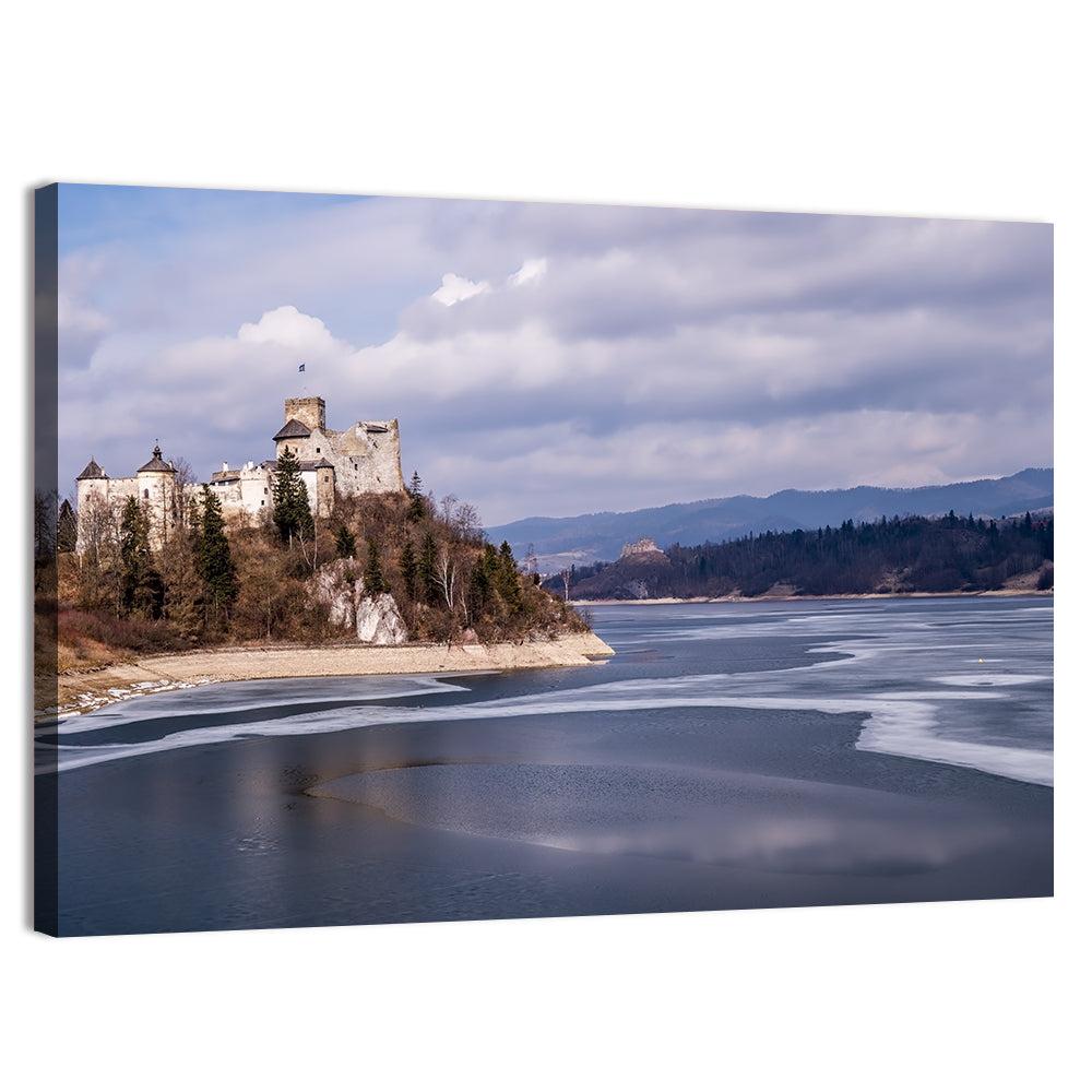Niedzica Castle on Czorsztynskie Lake Wall Art, canvas print, landscape