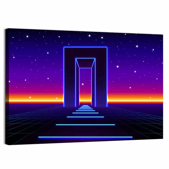 Neon Road to the Future Wall Art as a canvas print