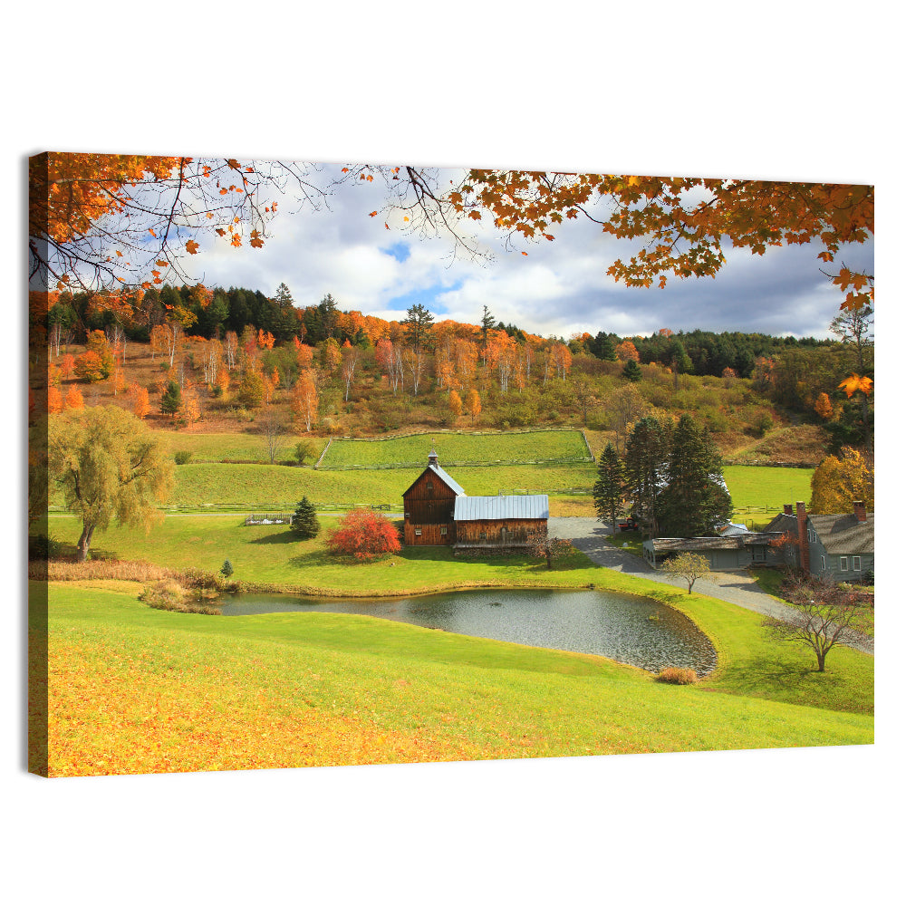 Vermont Barn by Pond Wall Art