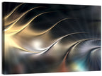 Luminous Metallic Wave Wall Art