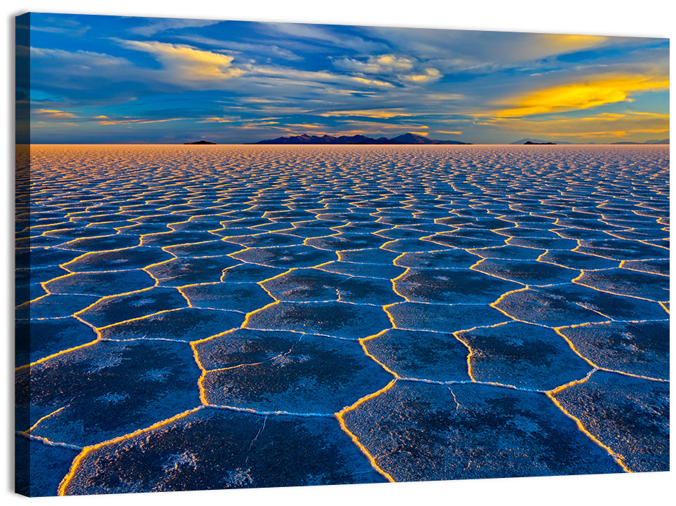 Salar De Uyuni Salt Flats at Sunset Wall Art