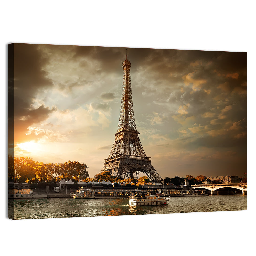 Eiffel Tower at Sunset Wall Art