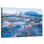 Snowy Valley with Parallel Tracks Wall Art