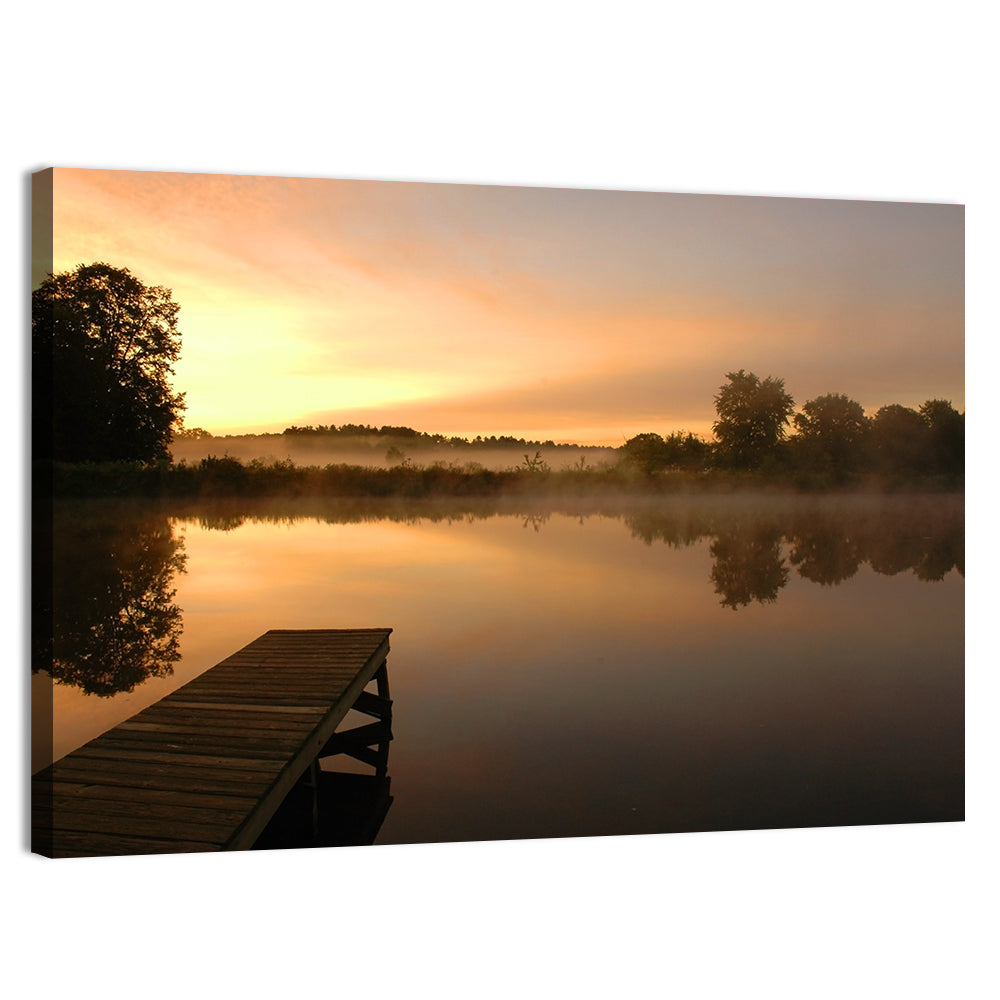Golden Morning Pier Wall Art, canvas print, landscape
