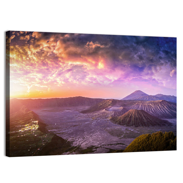 Mount Bromo Sunset View Wall Art as a canvas print