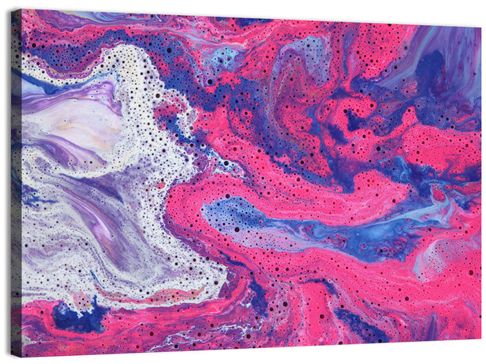 Magenta Bubble Fluid Abstraction Wall Art as a canvas print