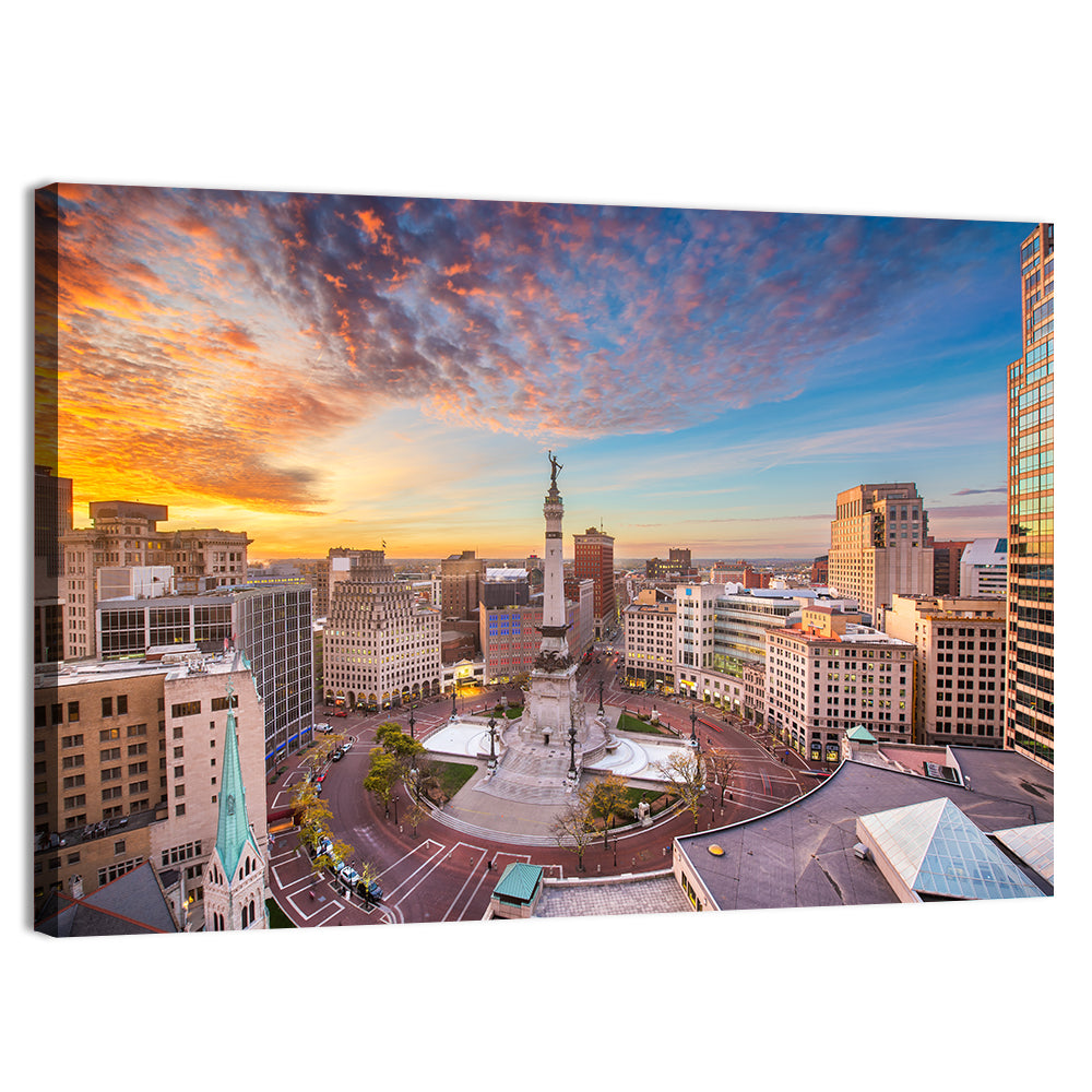 Indianapolis Monument Circle Wall Art, canvas print, landscape