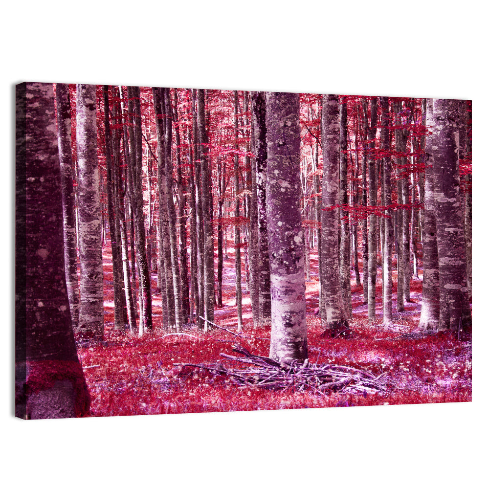 Crimson Woodland Wall Art