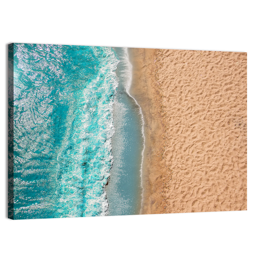 Turquoise Coastline Aerial Wall Art, canvas print, landscape