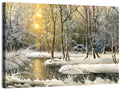Sunlit Winter Cabin Wall Art