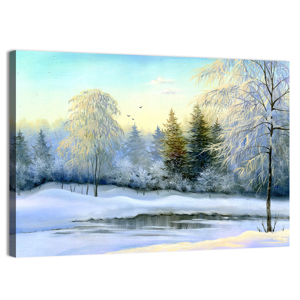 Frozen Lake Reflection Wall Art