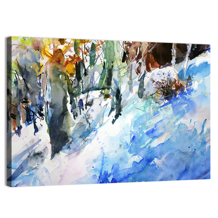 Winter Forest Watercolor Study Wall Art as a canvas print