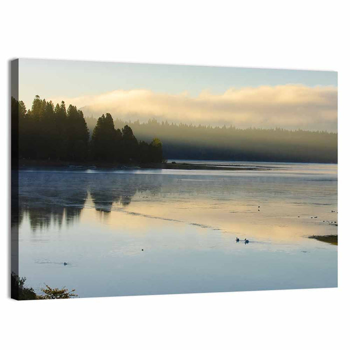 Misty Sunrise at Lake Almanor Wall Art as a canvas print