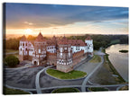 Mir Castle Sunrise Over Lake Wall Art
