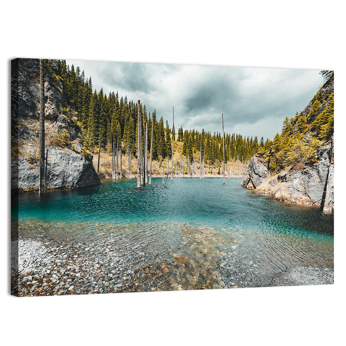 Sunken Forest at Kaindy Lake Wall Art as a canvas print