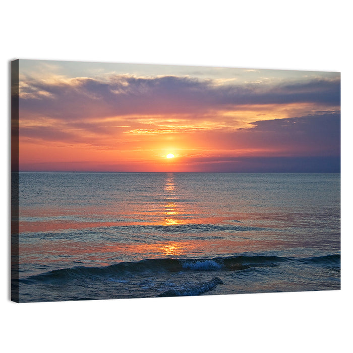 Lake Michigan Sunset Reflection Wall Art as a canvas print