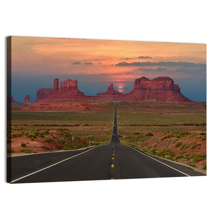 Tribal Park Monument Valley Sunset Wall Art as a canvas print