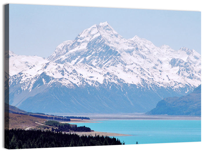 Lake Pukaki and Aoraki Mount Cook Wall Art as a canvas print