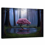 Moonlit Cherry Blossom Reflection Wall Art