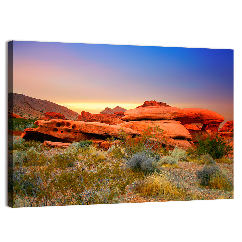Red Rock Canyon Sunset Wall Art, canvas print, landscape