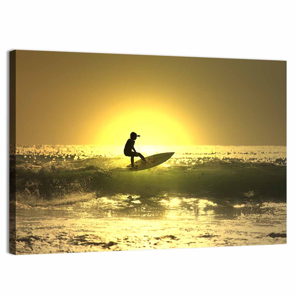 Surfer at Sunset Wall Art