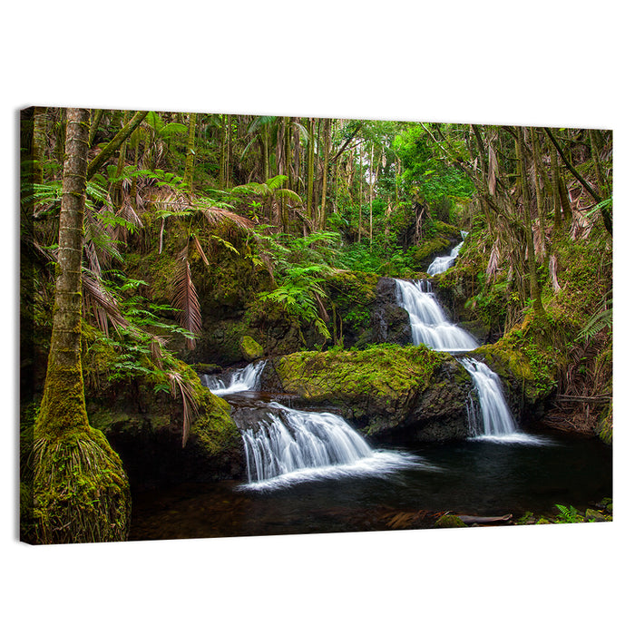 Onomea Falls Wall Art as a canvas print