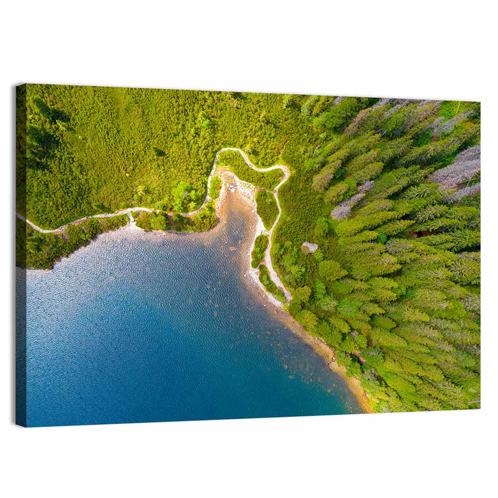 High Tatras Lake Aerial View Wall Art, canvas print, landscape