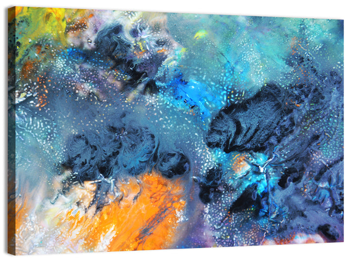 Vivid Icy Nebula Abstract Wall Art as a canvas print