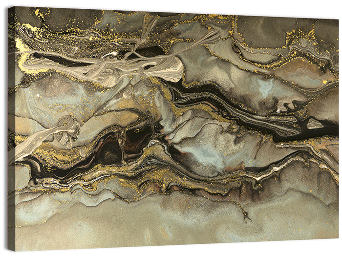 Golden Marbled Texture Wall Art as a canvas print