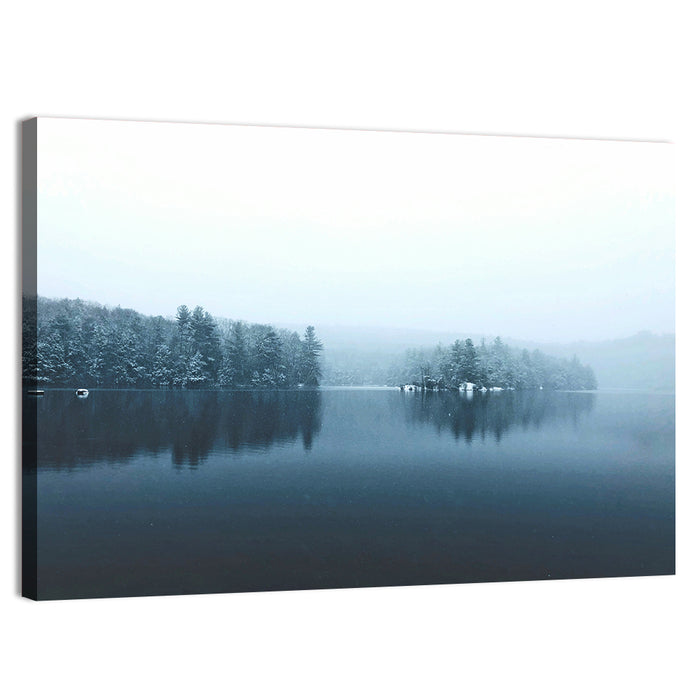 Burr Pond Winter Reflection Wall Art as a canvas print