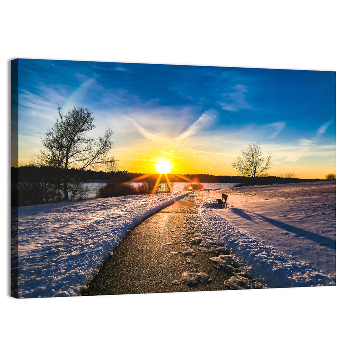 Lake Zorinsky Winter Sunrise Wall Art as a canvas print