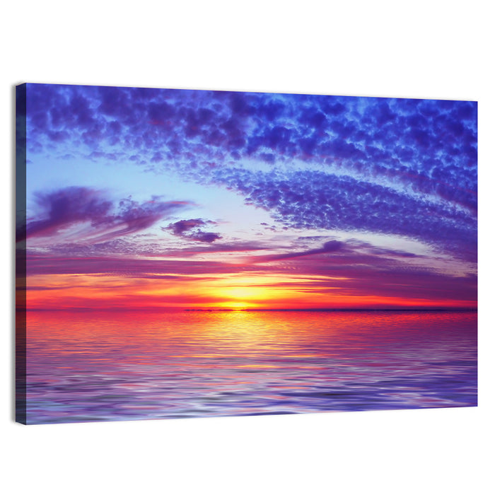 Bay Beach Sunset Wall Art as a canvas print