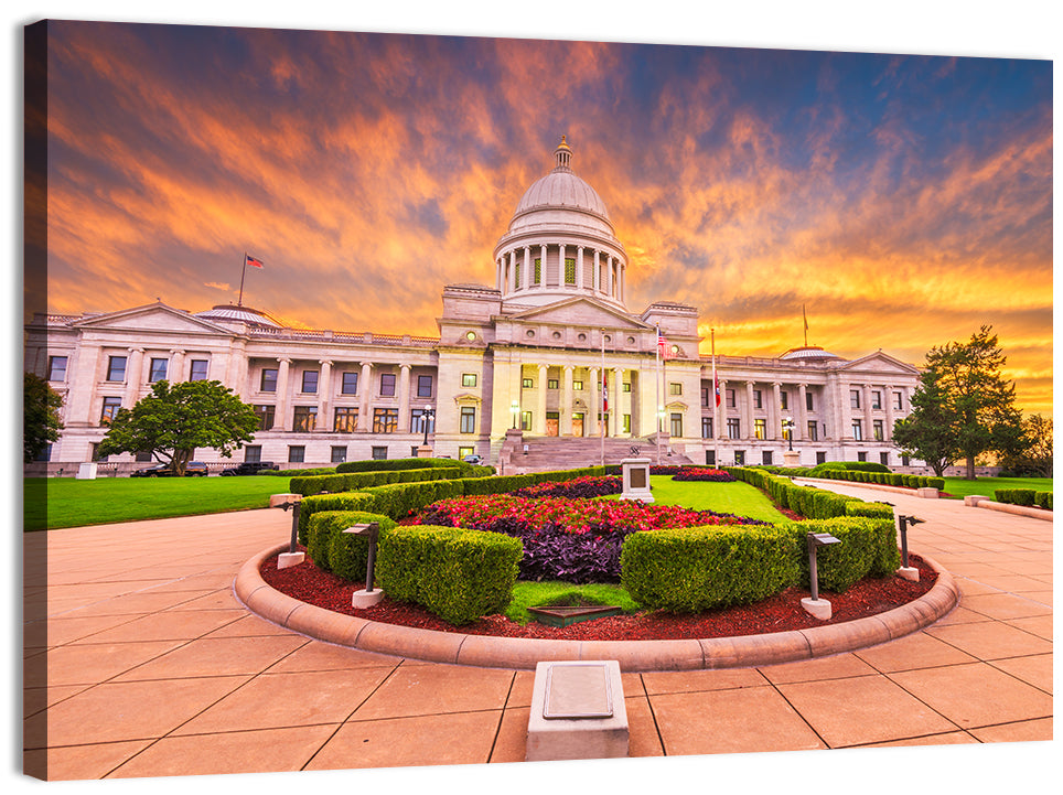 Arkansas State Capitol at Sunset Wall Art