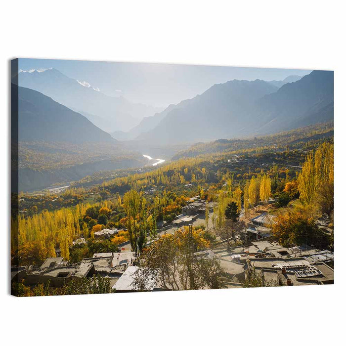 Hunza Valley Autumn Landscape Wall Art as a canvas print