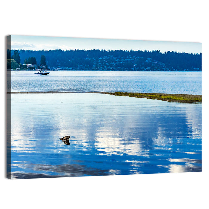 Lake Sammamish Reflection Wall Art as a canvas print