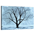 Snow Covered Tree Silhouette Wall Art