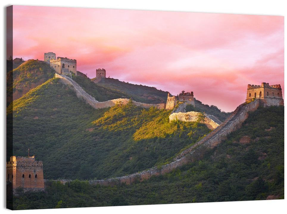 Great Golden Hour Watchtowers Wall Art, canvas print, landscape