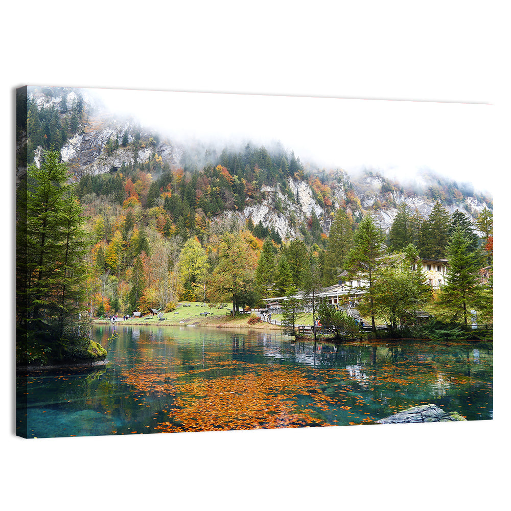 Blausee Autumn Lake Wall Art, canvas print, landscape